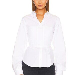 NWT! Veronica Beard Keora Layered Bustier Button-Front Top, Size 8